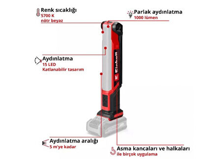 Einhell TE-CL 18/1000 S Li - Solo Akülü Projektör (Akü ve Şarj Hariç) - 4514180