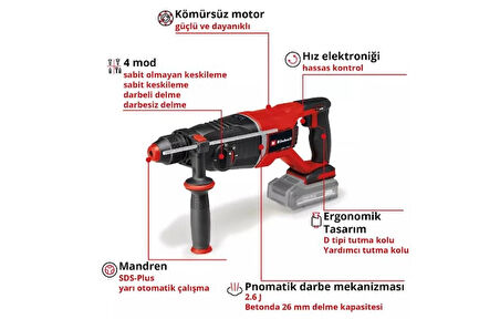 Einhell TP-HD 18/26 D Li BL - Solo Kömürsüz Akülü Kırıcı Delici (Akü ve Şarj Hariç) - 4514270