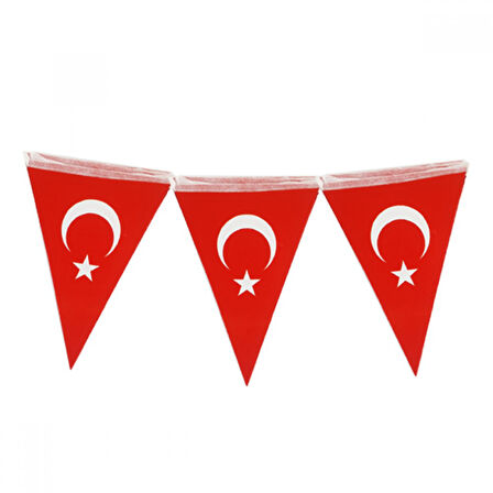 Türk Bayrağı Ay Yıldız Üçgen ipli Flama Bayrak-1 Adet
