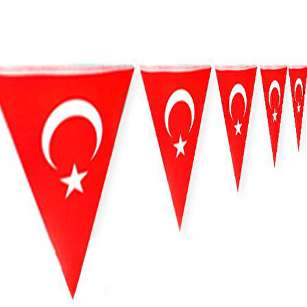 Türk Bayrağı Ay Yıldız Üçgen ipli Flama Bayrak-1 Adet