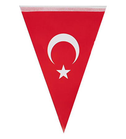 Türk Bayrağı Ay Yıldız Üçgen ipli Flama Bayrak-1 Adet