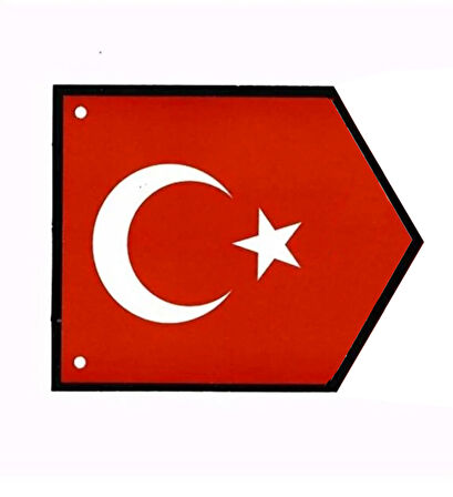 Türk Bayrağı Zigzak Flama Karton Banner Okul Süsleme - 1 Adet