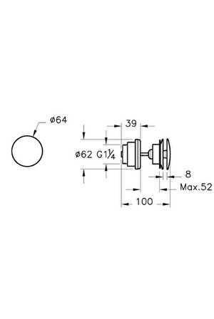 VitrA Origin Lavabo Yuvarlak Süzgeci, Mat - Siyah - A4514936