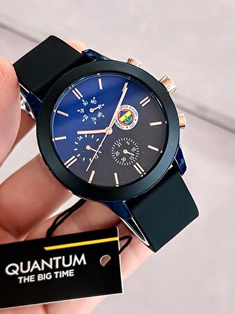 FB.1907.01 Quantum Orjinal Fenerbahçe Lisanslı 30 Mt Su Geçirmez Silikon Kordon Taraftar Kol Saat