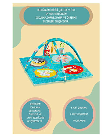 Neşeli Hayvanlar Oyuncaklı Oyun Minderi