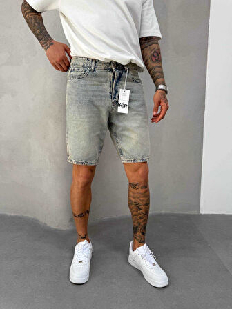 Erkek Denim Kot Kapri Şort