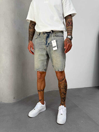 Erkek Denim Kot Kapri Şort