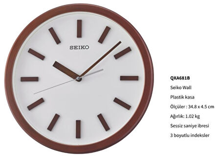 Seiko QXA681B Sessiz Saniye İbreli Duvar Saati