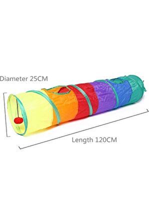 Glipet Kedi Tüneli Oyuncak Gökkuşağı 120 Cm-mad179