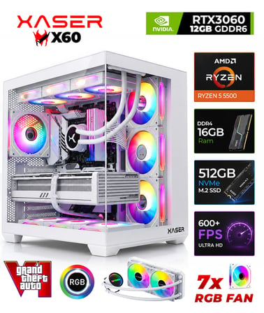 Xaser Yone X60 Ryzen 5 5500 16GB Ram 512GB M.2 NVMe SSD 12GB RTX3060 Masaüstü Oyuncu Bilgisayarı