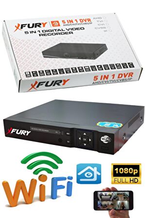 FURY 2 Kameralı 5mp Lensli 1080P 2mp Görüntü 6 Atom Gece Görüşlü FullHd Güvenlik Kamerası Sistemi 320GB