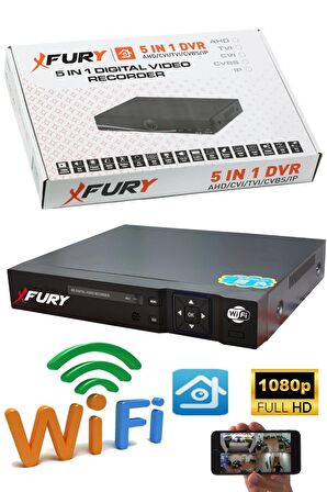 FURY 4 Kamera 5mp Lens 1080p 2mp Color Görüntü 8 Warm Led Gece Görüş FullHd Güvenlik Kamera Sistemi 5525W 320GB