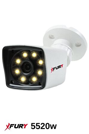 FURY 4 Kamera 5mp Lens 1080p 2mp Color Görüntü 8 Warm Led Gece Görüş FullHd Güvenlik Kamera Sistemi 5525W 320GB