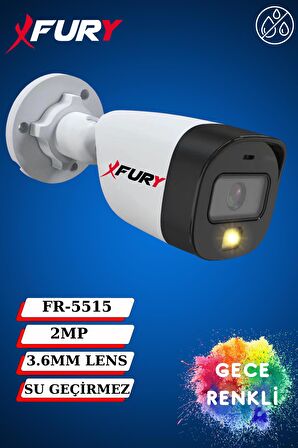 FURY 2 Kameralı Gece Renkli 1080p 2mp Görüntü Full Hd Ultra Led Gece Renkli Güvenlik Kamerası Seti 320gb