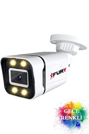 FURY 8 Kameralı 1080P Görüntü Gece Renkli Full Hd 4 x Ultra Led Gece Renkli Güvenlik Kamerası Seti 320GB
