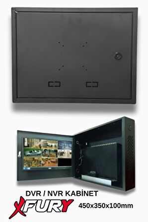 FURY Dvr Pano/box Nvr Cctv Rack Kabinet Ve Monitör Koruma Kutusu 1u 19 '' W 45 H 35 D 10 Antrasit