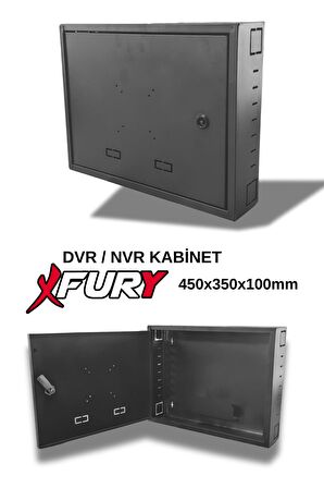 FURY Dvr Pano/box Nvr Cctv Rack Kabinet Ve Monitör Koruma Kutusu 1u 19 '' W 45 H 35 D 10 Antrasit