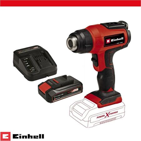 Einhell TE-HA 18 Li - Solo Akülü Sıcak Hava Tabancası Ve 18V 2.5 Ah PXC Starter Kit (Başlangıç Seti)