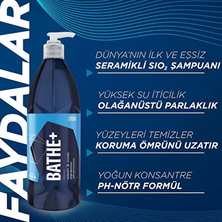 GYEON Q²M Bathe+ Plus Seramik Bazlı PH Nötr Cilalı Oto Şampuanı 500 ml
