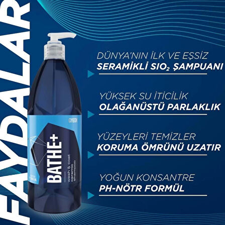 GYEON Q²M Bathe+ Plus Seramik Bazlı PH Nötr Cilalı Oto Şampuanı 1000 ml