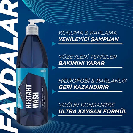 GYEON Q²M RestartWash Seramik Kaplama PPF Yenileyici Asidik Şampuan - 500 ml -Konsantre