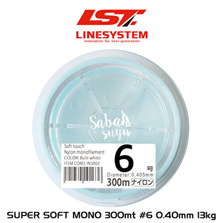 Linesystem Super Soft Mono Misina #6 0.40mm 13kg. 300mt.