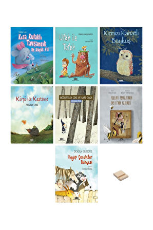 Kısa Kulaklı Tavşancık Ufak ile Tefek Kırmızı Kanatlı Baykuş Kirpi ile Kestane 7li Set