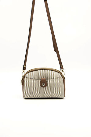 Silver Polo  Kadın Çapraz Çanta 1144-45233 SILVER POLO ÇAPRAZ BAYAN ÇANTASI M132 BEJ-MAT TABA