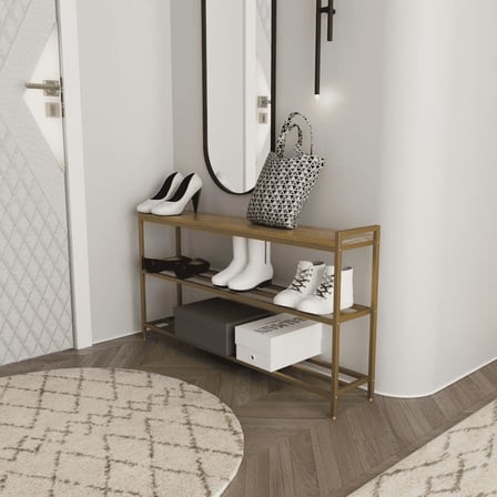 AYK7375 Modern Ahşap ve Metal Ayakkabılık