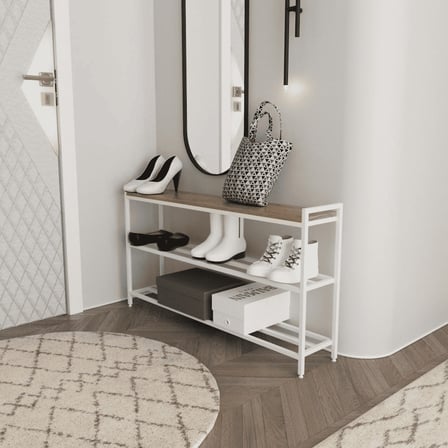 AYK7375 Modern Ahşap ve Metal Ayakkabılık