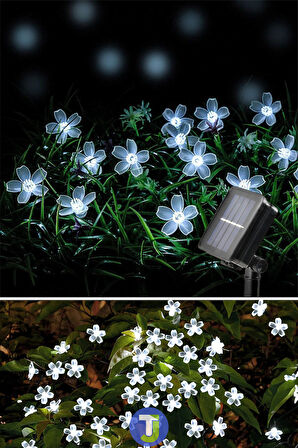 Technojet Solar 30 Led Çiçekli Bahçe Dekorasyon Güneş Enerjili Aydınlatma Modlu