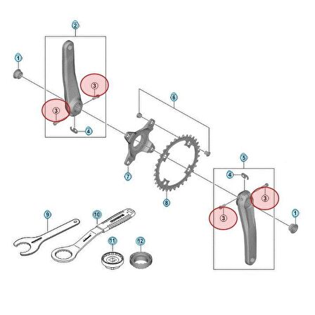 Shimano Deore XT FC-M8100 Hollowtech II M6x21 Aynakol Sol Kol Vidası Y1GS21000