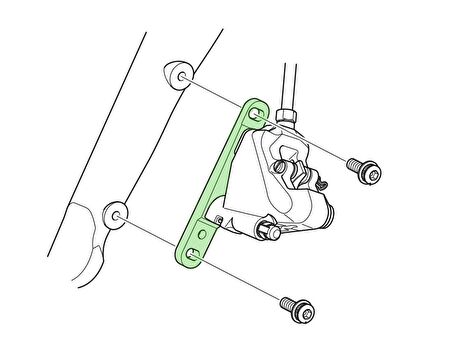 Shimano BR-RS505 140-160mm Yol Bisikleti Flat Mount Post Kaliper Adaptörü