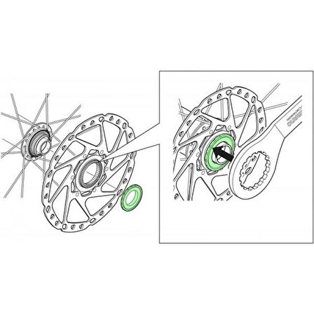 Shimano Deore HB-M618 Sokma Mil Göbekler İçin Ön Centerlock Kapağı 15/20mm