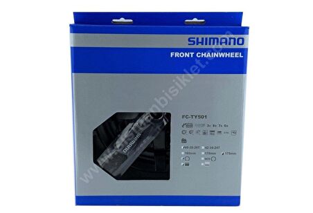 Shimano FC-TY501 175mm 48T 6-7-8V 3lü Siyah Aynakol