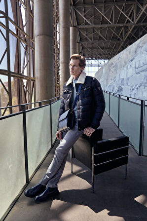  Erkek Mont Şişme Suni Deri Kürklü ve Kot Detaylı 4524