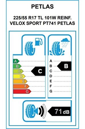 Petlas 225/55ZR17 101W XL Reinf. Velox Sport PT741 (Yaz) (2024)