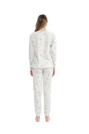 U.S. Polo Assn. Kadın Uzun Kollu Yuvarlak Yaka Pijama Takımı S25120