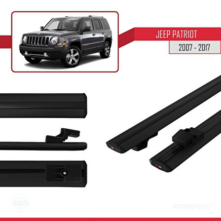 Jeep Patriot 2007-2017 Arası ile Uyumlu BASIC Model Ara Atkı Tavan Barı Siyah 2 Adet