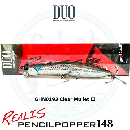 Duo Realis Pencil Popper 148 SW GHN0193 Clear Mullet II