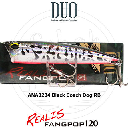 Duo Realis Fang Pop 120 Popper Sahte Yem ANA3234 Black Coach Dog RB