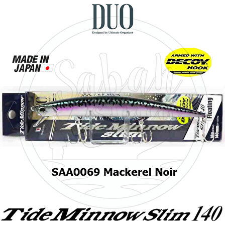 Duo Tide Minnow Slim 140 SAA0069 Mackerel Noir