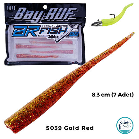 Duo Bay Ruf BR Fish 3.3 Silikon Kuyruk 8.3 cm S039 Gold Red (7 Adet)