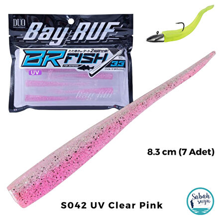 Duo Bay Ruf BR Fish 3.3 Silikon Kuyruk 8.3 cm S042 UV Clear Pink (7 Adet)