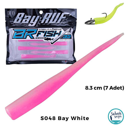 Duo Bay Ruf BR Fish 3.3 Silikon Kuyruk 8.3 cm S048 Bay White (7 Adet)