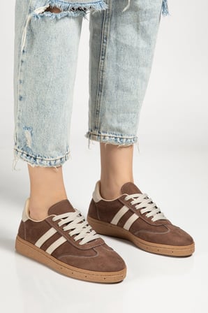 Kadın Kahve Süet Leopar Günlük Sneaker