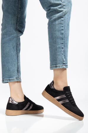 Kadın Kahve Süet Leopar Günlük Sneaker