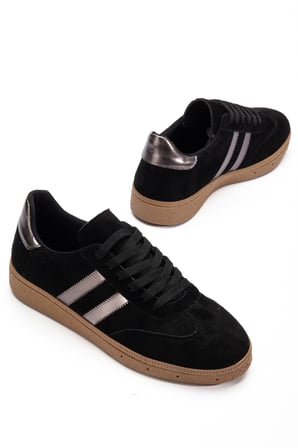 Kadın Kahve Süet Leopar Günlük Sneaker