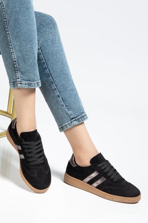 Kadın Kahve Süet Leopar Günlük Sneaker