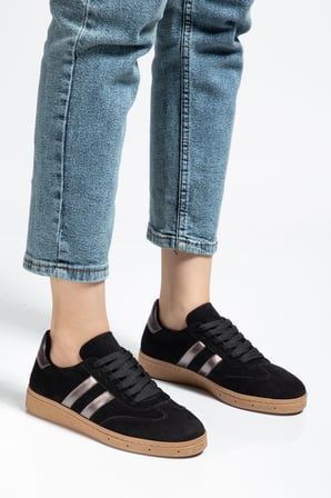 Kadın Kahve Süet Leopar Günlük Sneaker